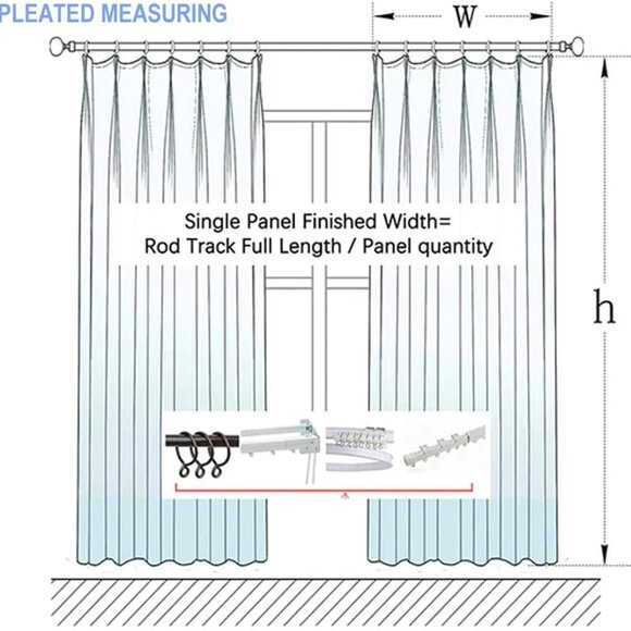 New TWOPAGES 50 W x 96 L Triple Tailor Pleated Curtain - Fog (2 Panels) - Picture 2 of 5